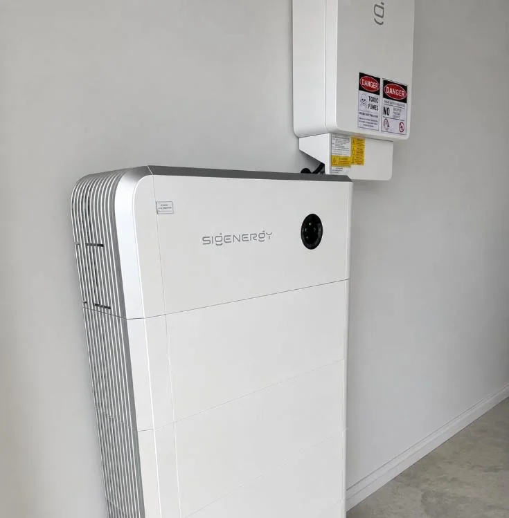 Sigenergy battery and backup unit on a clean white wall